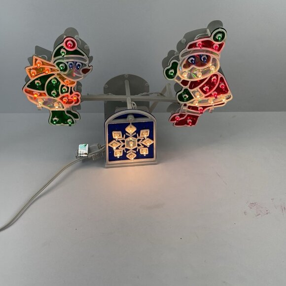 Christmas Animated Holographic Santa Snowman Light See-Saw teeter totter - Picture 1 of 9